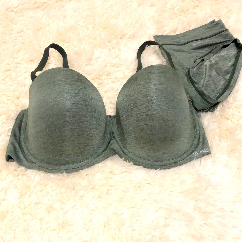 Adore Me Gray Padded Underwire Bra